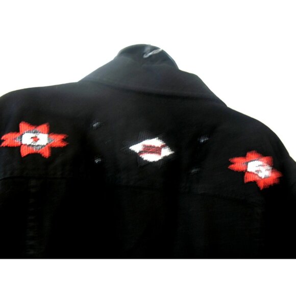 Ralph Lauren Black Jean Jacket With Pewter Buttons Women's Size L and Beading - Picture 8 of 13